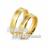 Alianças baratas em ouro 18k