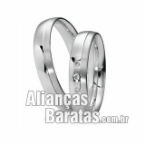 Alianças baratas de ouro branco 