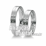 Alianças baratas em ouro branco 