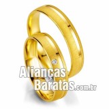 Alianças baratas de noivado e casamento 18k