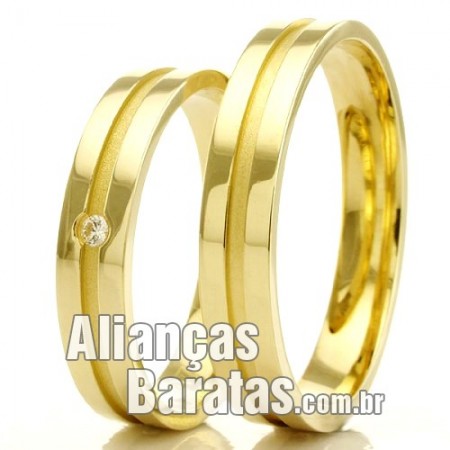 Alianças baratas em ouro 18k para casamento