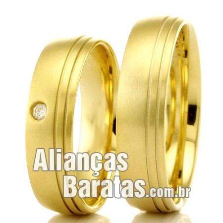 Alianças baratas em ouro 18k 750