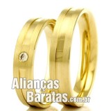 Alianças baratas em ouro 18k 750