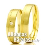 Alianças baratas em ouro 18k 750