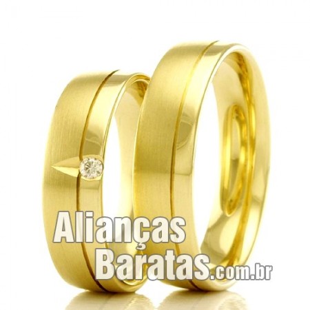 Alianças baratas em ouro 18k