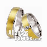 Alianças baratas em prata e ouro 6mm