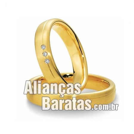 Alianças baratas em ouro amarelo barata