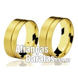 Alianças baratas de casamento em ouro amarelo 18k