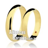 Alianças baratas em ouro 4.5mm com rubi