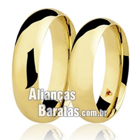 Alianças baratas 7.8mm em ouro