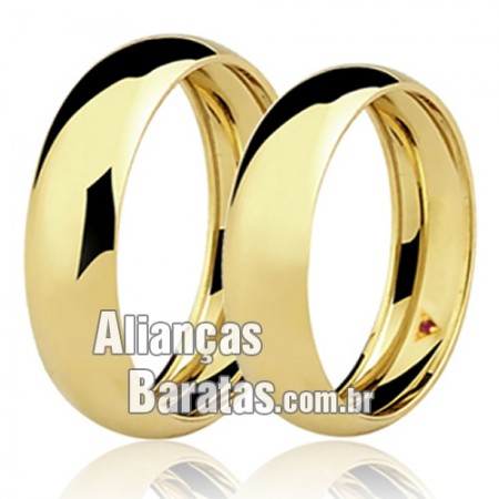 Alianças baratas em ouro 18k 750